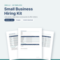 Small business hiring kit with interview scorecard and question bank pages
