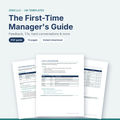 First-time manager's guide pages on 1:1 meetings and feedback